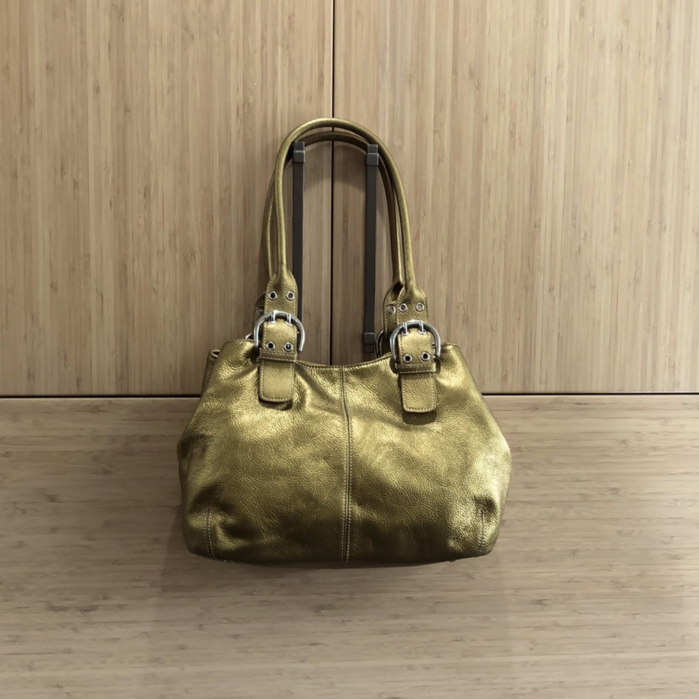 Gold leather Tiganello hand bag